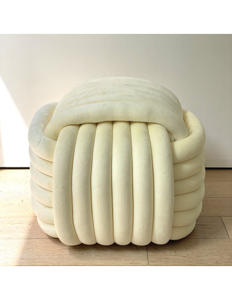 Pouf passementerie écru opjet