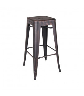 Tabouret Snacking / Plan de Travail Patine Noir Vieilli or Dallas 2