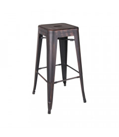 Tabouret Snacking / Plan de Travail Patine Noir Vieilli or Dallas