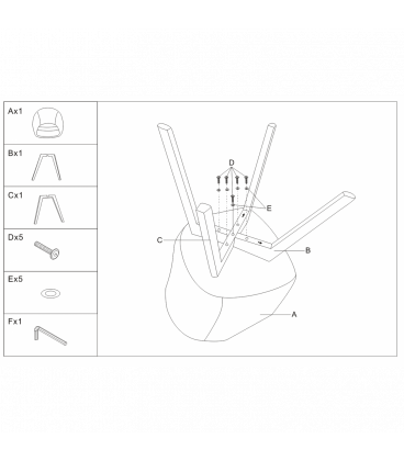 Chaise Scandinave Wine + Coussin
