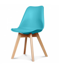 Chaise Copenhague Turquoise + Coussin