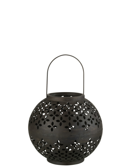 Lanterne Boule en Fer Perforé Noir Mat Lanterne Boule en Fer Perforé Noir Mat