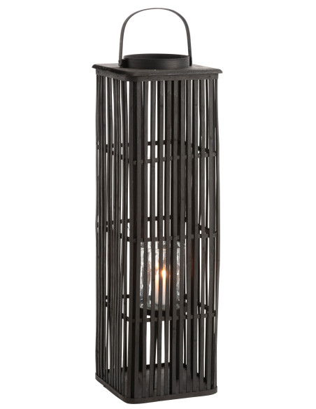 Lanterne en bambou noir longue Lanterne en bambou noir longue