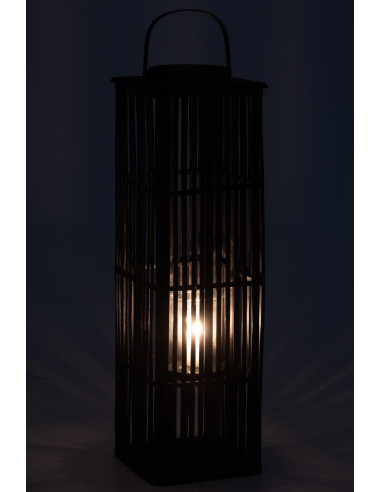 Lanterne en bambou noir longue