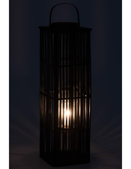 Lanterne en bambou noir longue Lanterne en bambou noir longue