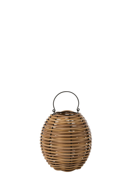 Lanterne tissée en plastique naturel avec LED de petite taille Lanterne tissée en plastique naturel avec LED de petite taille