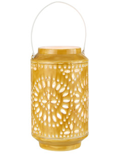 Lanterne en fer perforé de haute performance en ocre 2