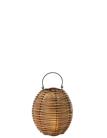 Lanterne tissée en plastique naturel avec LED de petite taille Lanterne tissée en plastique naturel avec LED de petite taille