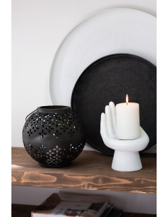 Lanterne Boule en Fer Perforé Noir Mat 2