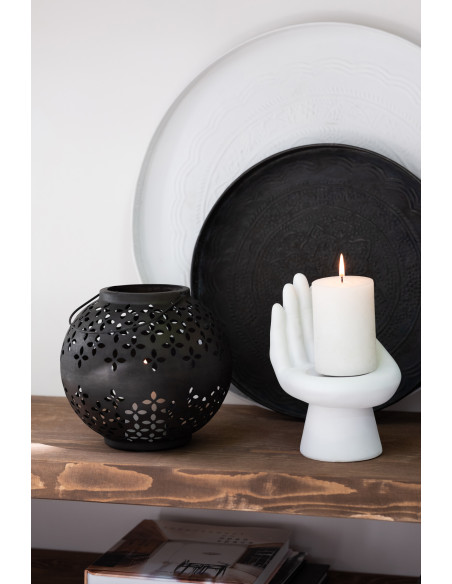 Lanterne Boule en Fer Perforé Noir Mat Lanterne Boule en Fer Perforé Noir Mat