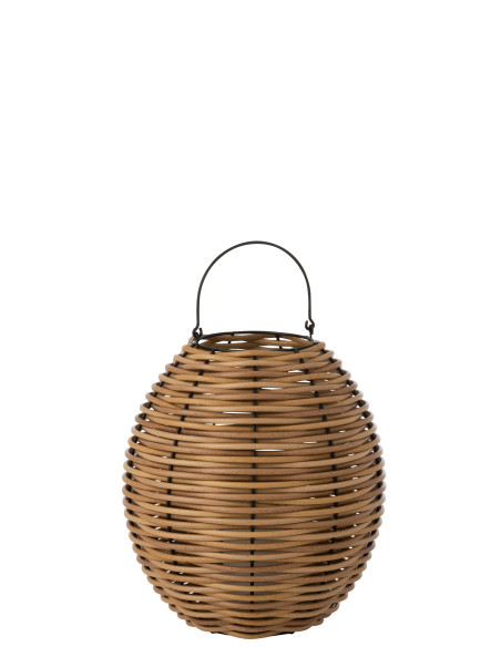 Lanterne tissée en plastique naturel à LED de taille moyenne Lanterne tissée en plastique naturel à LED de taille moyenne