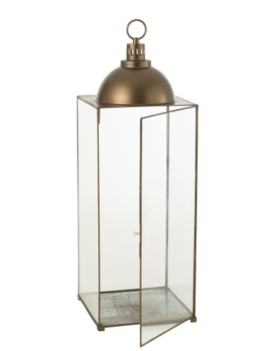 Lanterne Hagrid en verre/fer bronze L