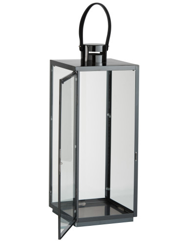Lanterne en acier/verre noir