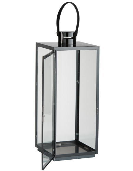 Lanterne en acier/verre noir