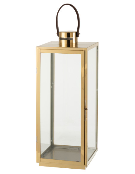 Carré de lanterne en métal/verre doré Carré de lanterne en métal/verre doré