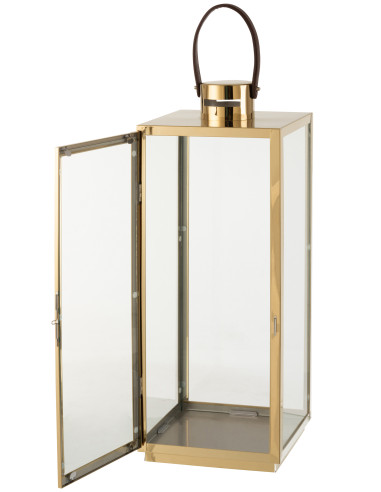 Carré de lanterne en métal/verre doré