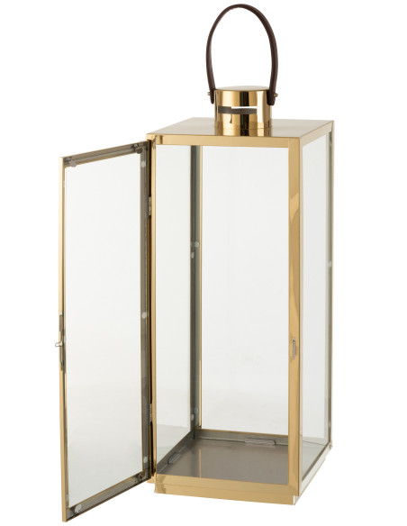 Carré de lanterne en métal/verre doré Carré de lanterne en métal/verre doré