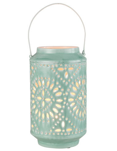 Lanterne en fer perforé bleu de haute performance