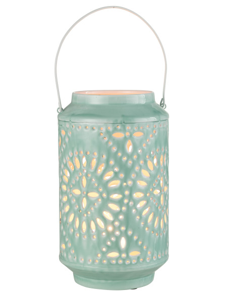 Lanterne en fer perforé bleu de haute performance Lanterne en fer perforé bleu de haute performance