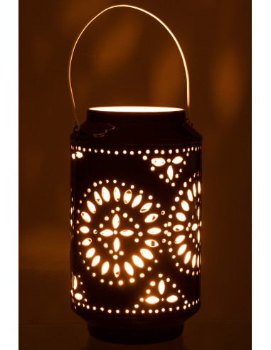 Lanterne en fer perforé noir de haute performance