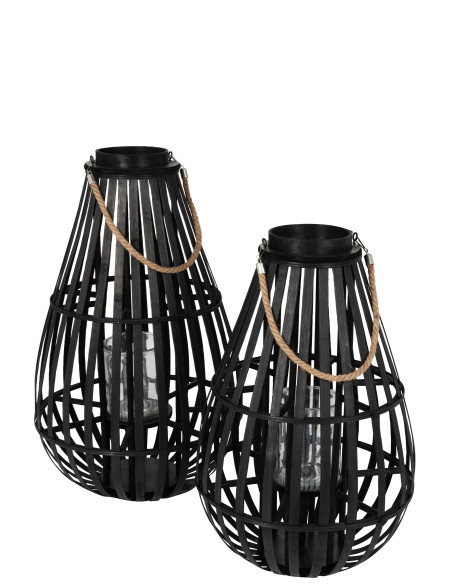 Lanterne en forme de goutte  bambou noir petit