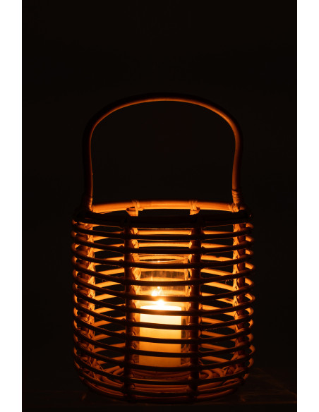 Lanterne en rotin naturel Ellen