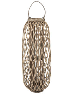 Lanterne en bois de saule gris de grande taille