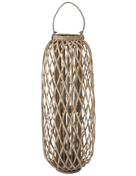 Lanterne en bois de saule gris de grande taille Lanterne en bois de saule gris de grande taille