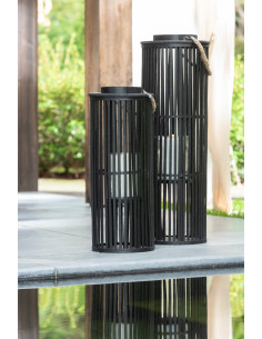 Lanterne Tube Bambou Noir Petite 2