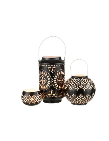 Lanterne en fer perforé noir de haute performance