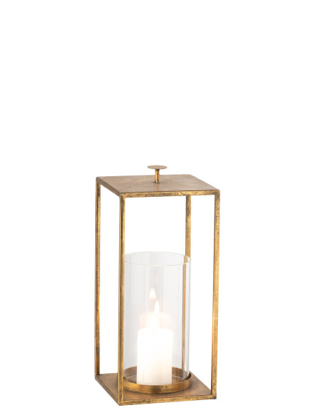 Lanterne Nino en fer/verre doré