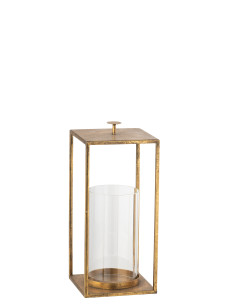 Lanterne Nino en fer/verre doré 2