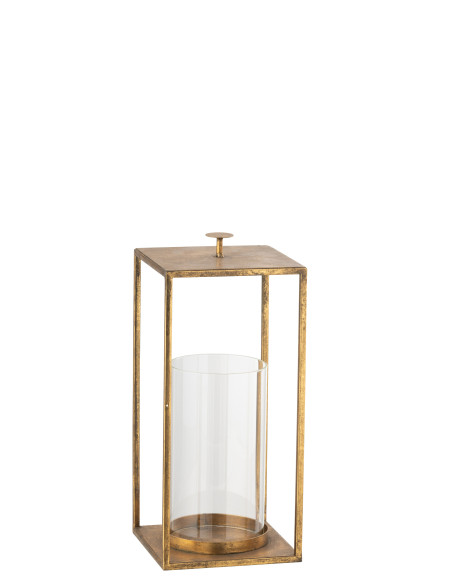 Lanterne Nino en fer/verre doré
