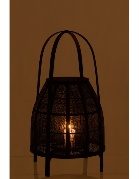 Lanterne Capuche Bambou Noir Moyen