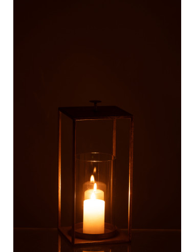 Lanterne Nino en fer/verre doré