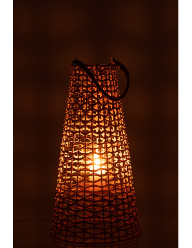 Lanterne en rotin naturel Anais grande