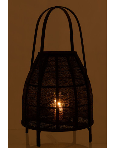 Lanterne Capuche Bambou Noir - L