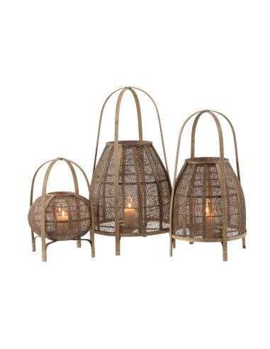 Lanterne Capuche Bambou Naturel Grand