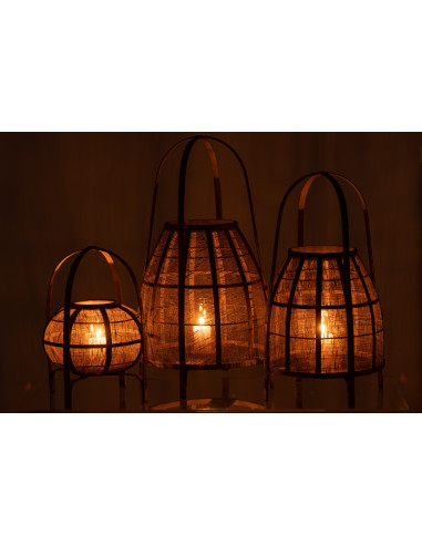Lanterne Capuche Bambou Naturel Grand