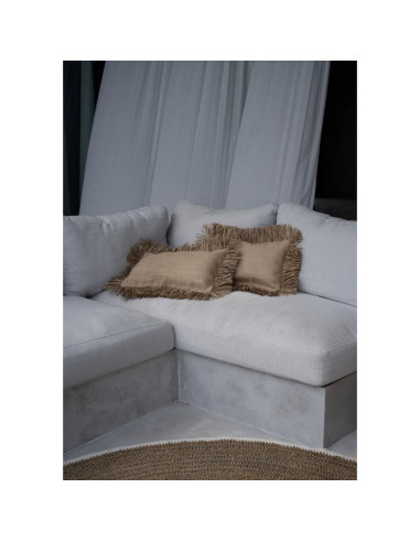 Tapis Rond en Seagrass & Coton - Blanc Naturel - 200