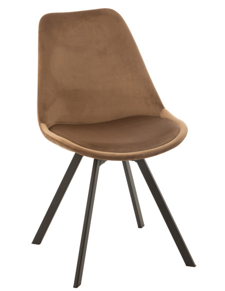 Chaise Hélène en métal/textile marron Chaise Hélène en métal/textile marron