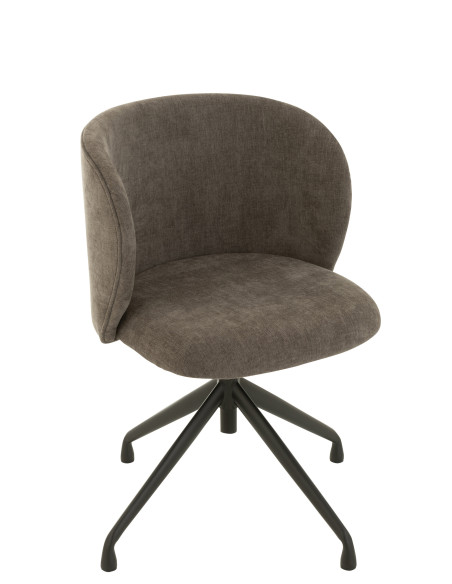 Chaise Pivotante Tissu Gris Foncé Relevable/Baissable Chaise Pivotante Tissu Gris Foncé Relevable/Baissable