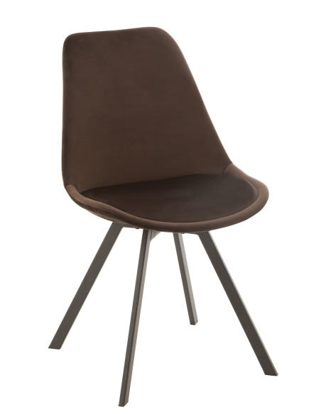 Chaise Hélène en métal/textile marron foncé Chaise Hélène en métal/textile marron foncé