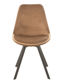 Chaise Hélène en métal/textile marron 2