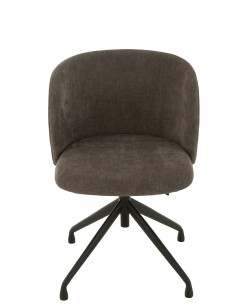 Chaise Pivotante Tissu Gris Foncé Relevable/Baissable 2