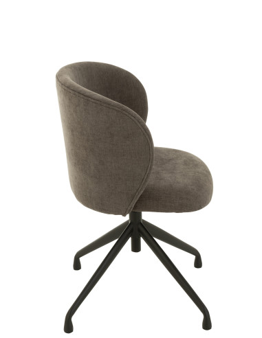 Chaise Pivotante Tissu Gris Foncé Relevable/Baissable