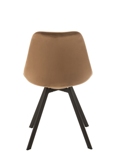 Chaise Hélène en métal/textile marron