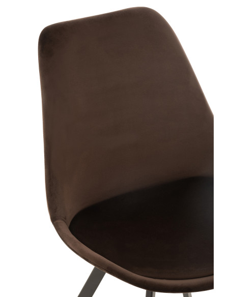 Chaise Hélène en métal/textile marron foncé Chaise Hélène en métal/textile marron foncé