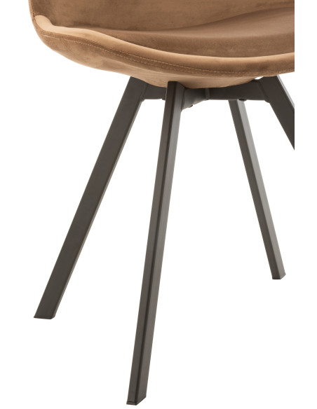 Chaise Hélène en métal/textile marron Chaise Hélène en métal/textile marron