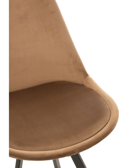 Chaise Hélène en métal/textile marron Chaise Hélène en métal/textile marron